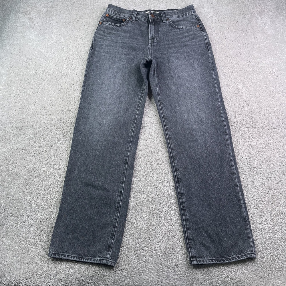 Madewell Jeans Womens 26 Petite Black The Rail Straight Cotton Denim Classic